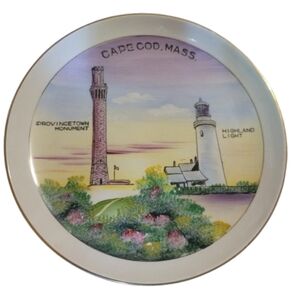 THE IRONSTONE CHINA Matsumora & Co. White Gold Plate Coastal Design Cape Cod Mas